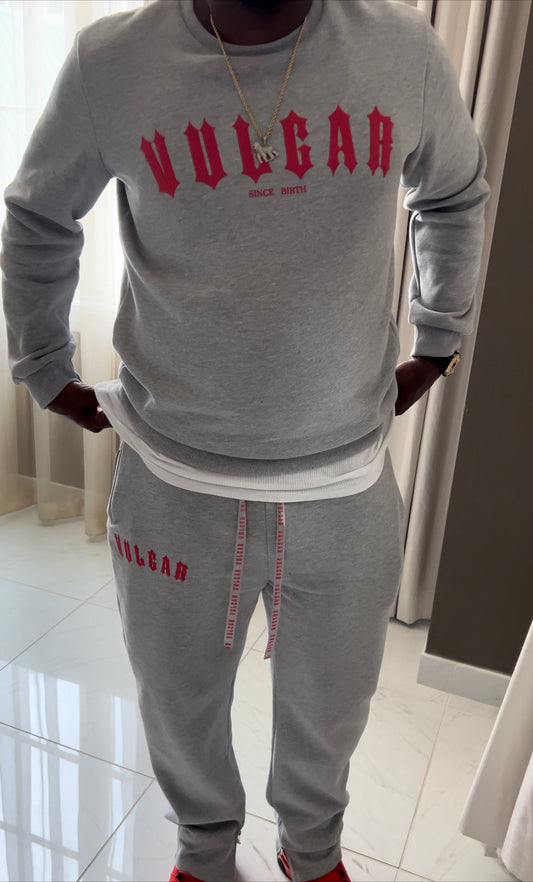 Grey with red jogger